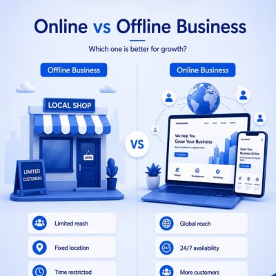 Online vs Offline Business Growth _ Website Development & Digital Marketing by Kreative Ginie